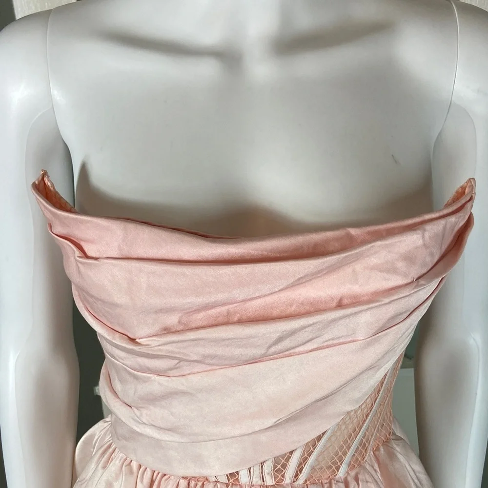 Floral Strapless Dress in Pink - Picture 4 of 16